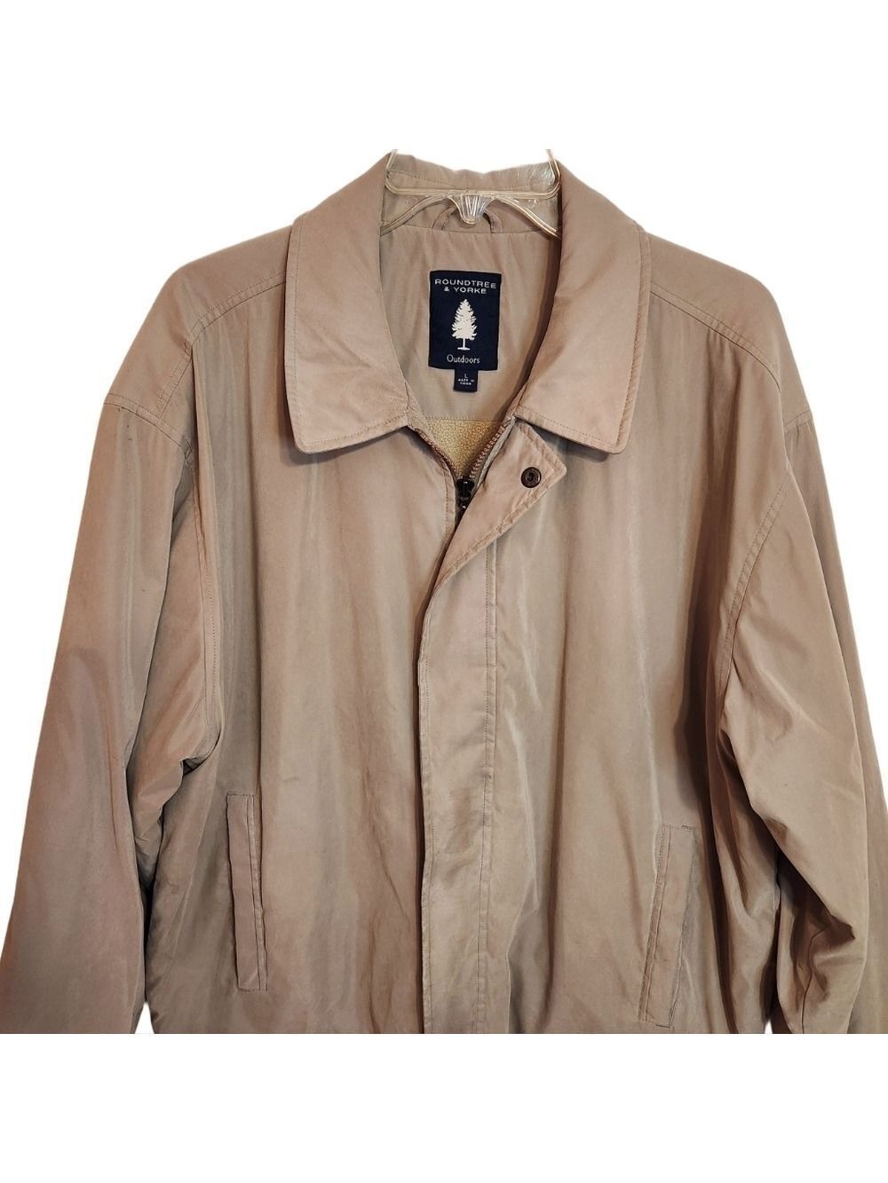 Roundtree & Yorke Tan Windbreaker Jacket Large - Picture 2 of 12